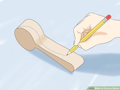 Easy Ways to Carve a Spoon: 12 Steps (with Pictures) - wikiHow Fun Unique Utensils, Spoons Diy, Spoon Carving Tools, Carving Spoons, Carving Templates, Wood Spoon Carving, Carved Spoons, Green Woodworking, Spoon Carving