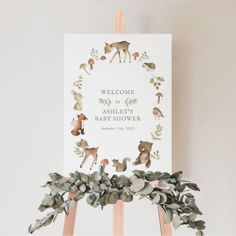 Whimsical Woodland Baby Shower Ideas, Woodsy Baby Showers, Woodland Creatures Baby Shower, Forest Baby Showers, Watercolor Woodland, Adventure Baby Shower, Baby Shower Woodland Theme, Woodland Baby Shower Invitations, Baby Shower Supplies