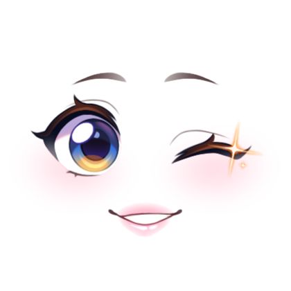 Wink Face Drawing, Winking Eye Drawing, Roblox Cute Face, Free Roblox Face, Roblox Eyes, Roblox Girl Face, Cute Roblox Faces, Happy Face Drawing, Create Avatar Free