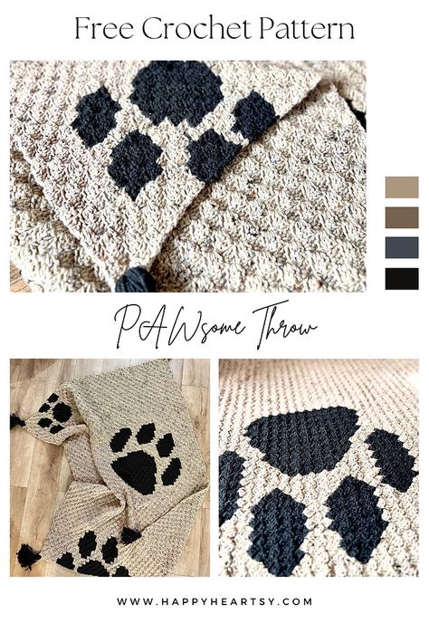 Paw Crochet, Crochet C2c Pattern, Crochet Ball, Crochet For Beginners Blanket, Paw Pattern, Crochet Blanket Designs, Crochet Abbreviations, C2c Crochet, Crochet Goodies