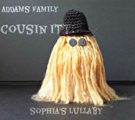 Addams Family Thing Crochet Pattern, Addams Family Amigurumi, Crochet Adams Family, Addams Family Crochet, Cousin Itt, Pugsley Addams, Kids Cartoons, Adams Family, Halloween Crochet Patterns