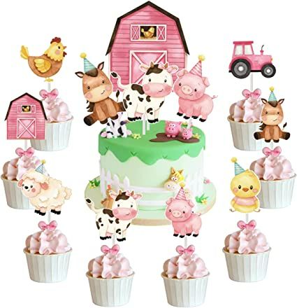 Animal Party Cake, Farm Cupcake Toppers, Farm Animal Cake, Barn Birthday Party, Farm Birthday Cakes, Farm Animal Cupcakes, Cow Cake, Farm Animal Cakes, Animal Theme Birthday