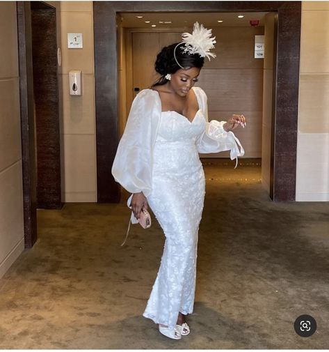 White Thanksgiving Dress, Simple White Lace Gown Styles Nigerian, White Ghanaian Dress, White Lace Styles For Thanksgiving In Ghana, White Lace Free Gown Styles Nigerian, White Lace Dress Styles Ghana, Lace Dress Styles Ghana, Ghanaian White Wedding Gowns, Ghana Clothes