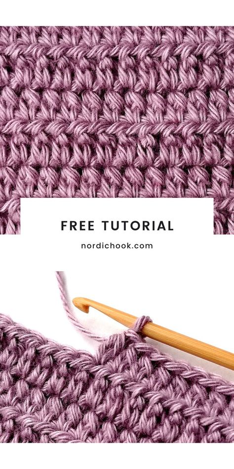 This free crochet tutorial shows how to make the extended half double crochet step-by-step. It includes detailed photo instructions. The fabric turns out dense but not very thick. Aphgan Patterns, Extended Half Double Crochet, Foundation Half Double Crochet, Crochet Stitch Tutorial, Ribbed Crochet, Half Double Crochet Stitch, Crochet Scarf Pattern Free, Crochet Blocks, Stitch Tutorial