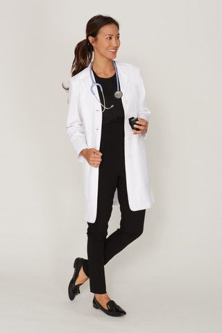 women's joule premium lab coat Female Doctor Outfit, Lab Outfit, Business Professional Outfits Women, White Coat Outfit, Women's Lab Coats, Foto Doctor, Women's Lab Coat, White Lab Coat, Doctor Outfit