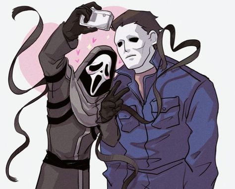 Micheal Myers Matching Pfp, Ghost Face And Michael Myers Matching Pfp, Dbd Matching Pfp, Ghost Face And Michael Myers, Slasher Pfp, Ghost Face Matching Pfp, Ghost Face Fanart, Michael Myers Drawing, Ghostface Fanart