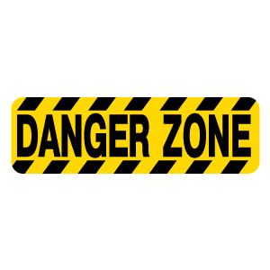 Danger Zone Sign Sticker Funny Road Signs, Hazardous Waste, Danger Zone, Sign Sticker, Road Sign, Cartoon Stickers, Diagonal Stripes, Road Signs, Black Letter