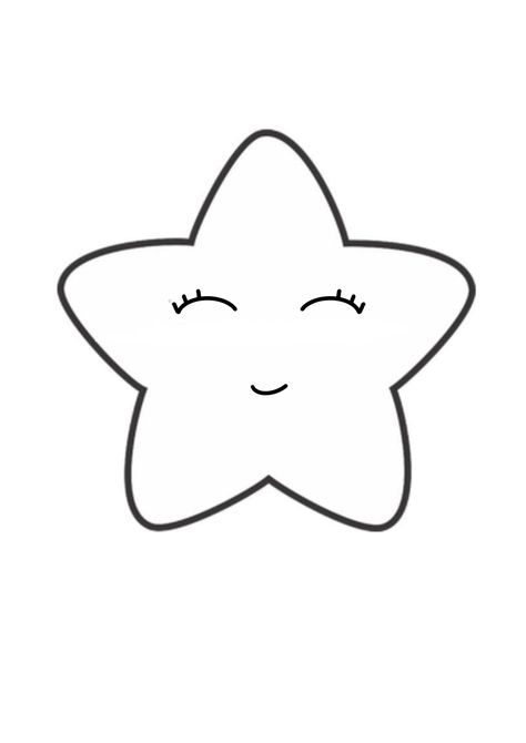 Easy Star Embroidery, Embroidery Stars Simple, Punch Sablon, Moon And Stars Template Free Printable, Star Clipart Cute, Rounded Star Template, Ladies Kitty Party Games, Flower Pattern Drawing, Felt Toys Patterns