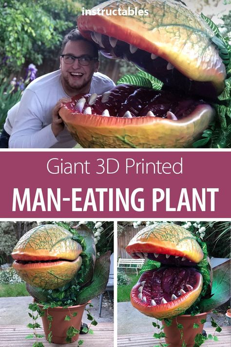 Giant Decorations Diy, Mario Scarecrow, Man Eating Plant Diy, Diy Man Eating Plant Halloween, Man Eating Plant Halloween, Audrey 2 Diy, Diy Audrey 2 Plant, Little Shop Of Horrors Halloween Decor, Diy Little Shop Of Horrors Plant