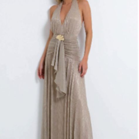 Patbo Lurex Draped Maxi Dress Brand New With Tags. Retail $850 Size 2 Color: Champagne Patbo Lurex Draped Maxi Dress Regular Price $850.00 Usd Lurex Draped Maxi Dress Is Crafted From A Luxe Lurex Fabric, It Features A Halterneck With Gold Ocean Leaf Hardware Detailing For An Elegant, Sophisticated Finish. Perfect For Special Occasions Or Formal Events. Halter Neck With Back Button Closure Front Gold-Tone Shell Detail And Fabric Overlay Concealed Back Zip Closure Open Back Lightweight Ruched Fabr Plunge Neckline Dress, Lurex Fabric, Drape Maxi Dress, Elegant Sophisticated, Nyc Shopping, Fringe Skirt, Necklines For Dresses, White Maxi Dresses, Elegant Dress