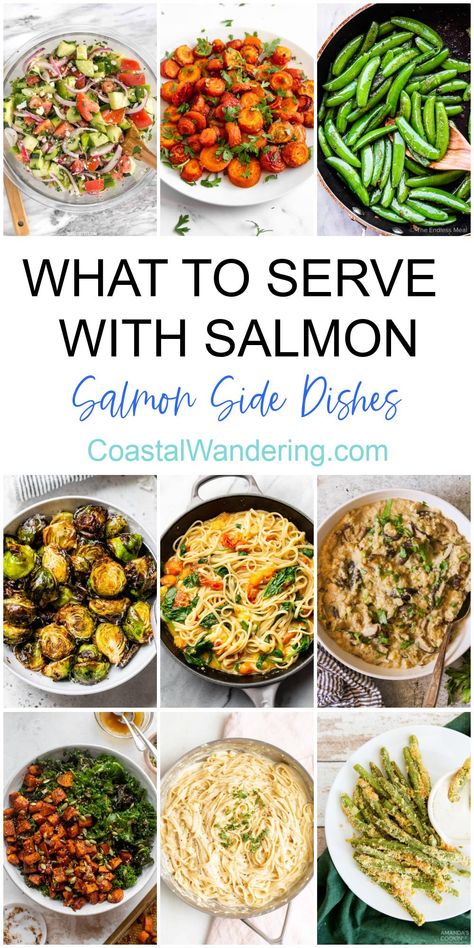 Salmon Recipes Sides Dishes, What To Eat Salmon With, What To Serve Salmon With, Baked Salmon Dinner Ideas, Salmon Ideas Healthy, Healthy Dinner Salmon Recipes, Salmon Recipes Veggies, Salmon Dinner Menu Ideas, Best Salmon Dinner Recipes