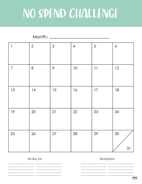 Choose from 20 no spend challenge printables covering various durations to help control your spending and start saving today. Print from home. 100% FREE! No Spend Template, No Spend Challenge Calendar, No Spend Printable, No Spend Challenge Printable Free, No Spend Month Printable, No Spend Challenge Printable, No Spend, No Spend Challenge, Bullet Journal Mood Tracker Ideas