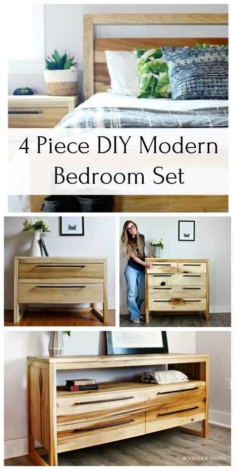 Matching Bedroom Set, Bedroom Layout Design, Bedroom Layout, Rack Tv, Diy Furniture Bedroom, Wood Furniture Diy, Diy Home Furniture, Bedroom Layouts, Woodworking Furniture