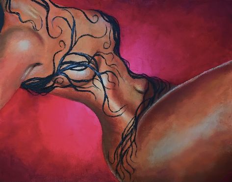 Black Culture Paintings, Black Love Abstract Art, Black Body Art, Black Artist Painting, Dark Feminine Art Painting, Dark Feminine Painting, Black People Paintings, Black Love Paintings, Black God Art