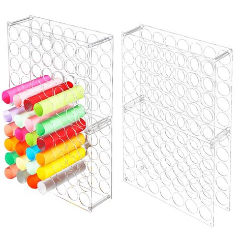 PRICES MAY VARY. Complete Kit: the vinyl roll storage rack is well designed to fulfill all your storage needs; It comes with 4 pieces vinyl roll holders board with 70 holes, 8 pieces of assembly rods, 4 small connecting boards, and enough screws, which will meet your applying needs, offering plenty of room for your vinyl rolls Ideal Compact Size Design: this vinyl roll storage set is a 2 piece package, you can splice two 35 holes vinyl holder together through the connection device, more space sa Cricut Supplies Organization, Vinyl Organization Ideas, Vinyl Storage Ideas, Vinyl Roll Storage, Vinyl Organizer, Vinyl Roll Holder, Craft Room Ideas On A Budget, Stairs Vinyl, Vinyl Holder