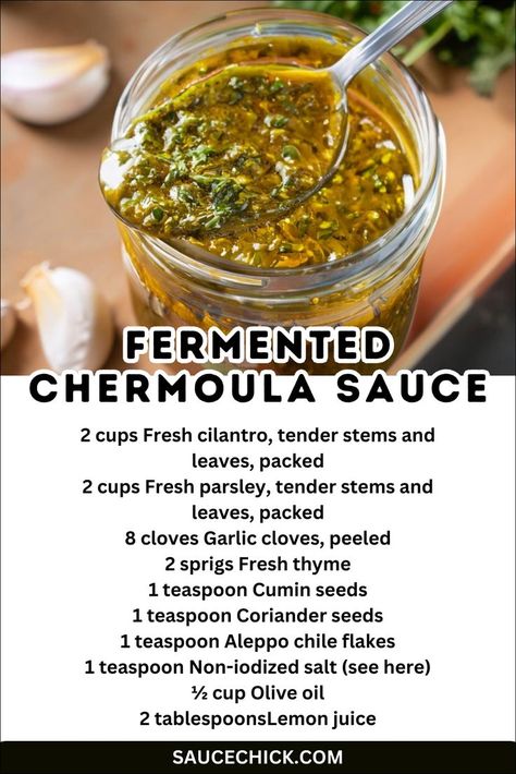 Fermented Chermoula recipe Chermoula Recipe, Chermoula Sauce, African Spices, Hot Sauce Recipes, Homemade Spices, Fresh Herbs, Sauce Recipes, Paleo Gluten Free, Alchemy