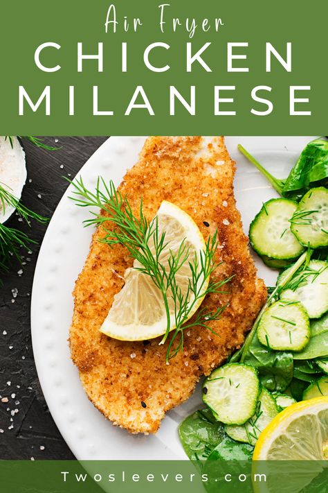 Air Fryer Chicken Milanese is perfect for a quick weeknight meal or a casual dinner party with friends. Use a few simple kitchen staples and your favorite kitchen gadget to make something your whole family will love. Milanese Chicken, Chicken Milanese Recipe, Milanesa Recipe, Milanese Recipe, Casual Dinner Party, Air Fryer Recipes Low Carb, Recipe Air Fryer, Chicken Milanese, Kitchen Staples