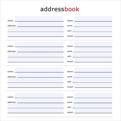 FREE 9+ Sample Address Book in PDF | MS Word | PSD Address Book Template, Chore Chart Template, Map Worksheets, Social Media Calendar, Word Free, Printable Numbers, Project Management Tools, Address Book, Printable Books