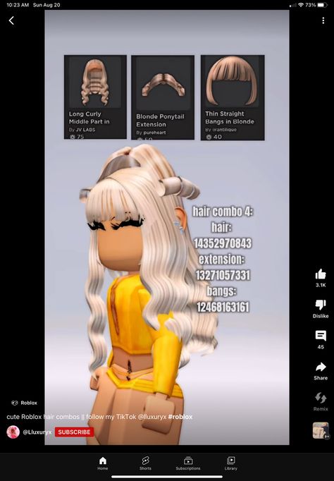 Bloxburg Belly Codes, Straight Hair Codes Berry Ave, Berry Avenue Codes Hair Extensions, Roblox Hair Combos Code, Roblox Hair Extensions Code, Braids Codes For Berry Ave, Hair Combos Berry Ave, Roblox Blonde Hair, Hair Decals