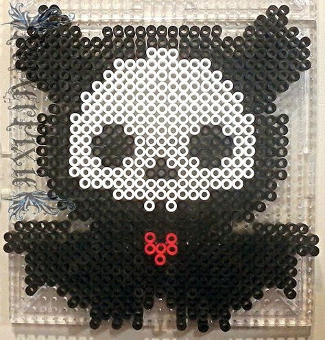 Skelanimals Diego The Bat by PerlerPixie on DeviantArt Hamma Beads Ideas, Perler Creations, Melty Bead Patterns, Pearl Beads Pattern, Perler Art, Perler Bead Templates, Perler Crafts, Diy Perler Bead Crafts, Hama Beads Patterns