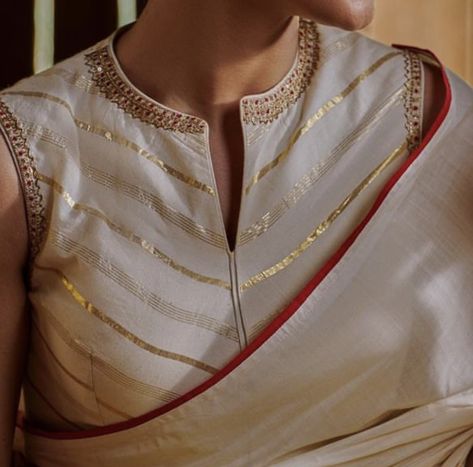 Silk Saree Blouse Embroidery, Tussar Silk Saree Blouses, Fotua Design, Classy Color Combinations Outfits, Blouse Design For Silk Saree, Silk Saree Blouse Designs Pattern Latest, Sleeveless High Neck Blouse, 50 Blouse Designs, Netted Blouse Designs