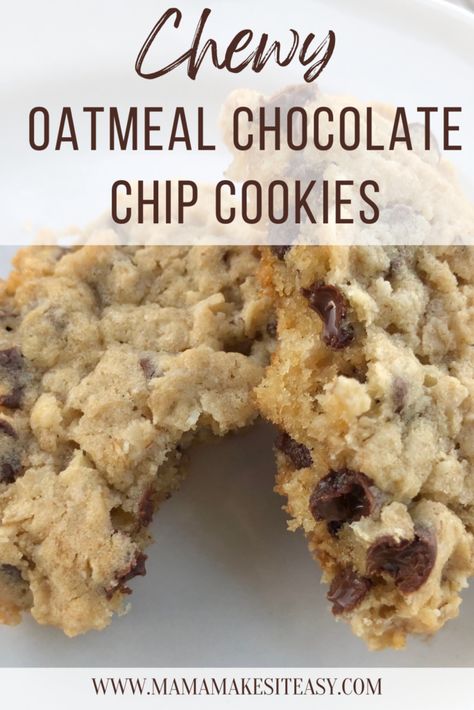 Chewy Oatmeal Chocolate Chip Cookie Recipe #chewy #homemade #oatmeal #baking #classic #recipe #yum #dessert #cookies #potluck #favorite Chewy Oatmeal Chocolate Chip Cookie Recipe, Copycat Potbelly Oatmeal Cookies, Soft And Chewy Oatmeal Chocolate Chip Cookies, Soft Oatmeal Chocolate Chip Cookie Recipe, Soft Oatmeal Cookies Chewy, Oatmeal Chocolate Chip Cookie Recipe Easy, Chocolate Chip Oatmeal Cookies Recipes, Oatmeal Chocolate Chip Cookie Recipes, Potbelly Oatmeal Chocolate Chip Cookies