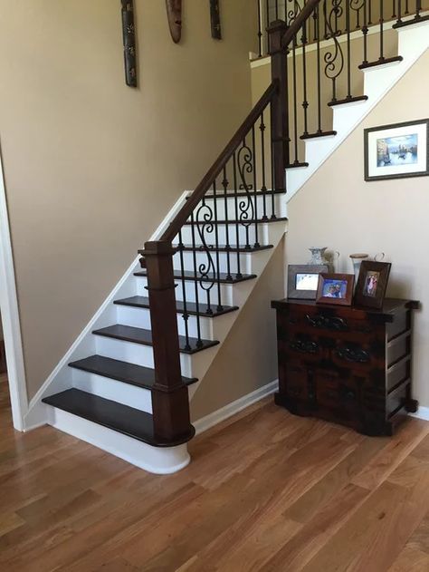 help dark stairs with light flooring Dark Stairs Light Floors, Dark Stained Stairs, Stained Stairs, Dark Stairs, Light Flooring, Stairs Light, Carpeted Stairs, Light Floors, Dark Floors