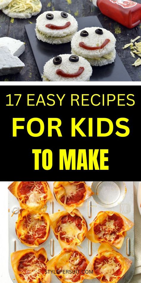 17 Easy Recipes for Kids to Make (Best Kids Cooking Recipes) – StylePersuit Creative Writing Games, Kids Recipes Easy, Dinner For Picky Eaters, Cooking Preschool, Writing Games For Kids, Recipes To Make With Kids, Recipes For Kids To Make, Cooking For Kids, Recipes Kids Can Make