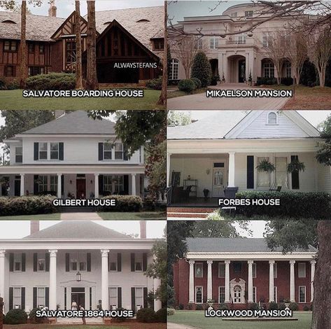 Mystic Falls Salvatore House, Tvd Salvatore House, Vampire Diaries House, Tvd House, Salvatore House, Salvatore Boarding House, Vampire Things, Covington Georgia, Different Types Of Houses