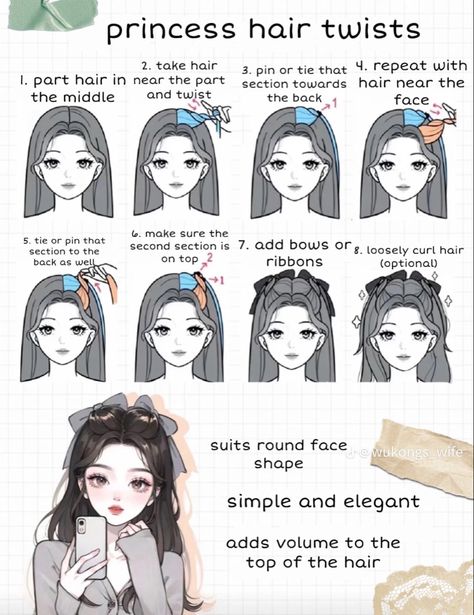 Cool Hair Designs, Hair Style Korea, Hair Inspiration Long, Princess Hair, Hair Tutorials Easy, Hair Tutorials For Medium Hair, Peinados Fáciles Para Cabello Corto, Fesyen Rambut, Hair Stylies