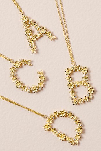 Flower Monogram, Accessorize Jewellery, Monogram Pendant, Anthropologie Uk, Floral Monogram, Monogram Necklace, Name Jewelry, Birthday Wishlist, Summer Accessories