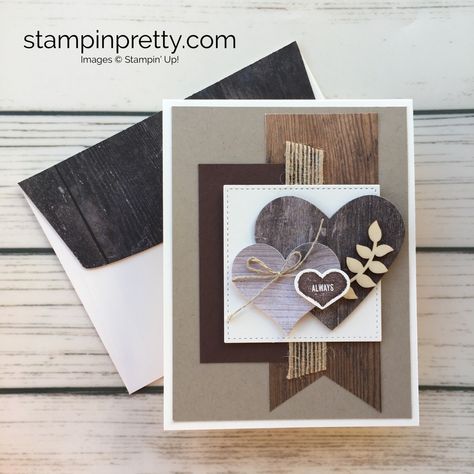 The Pals Share Their 10 Favorite Handmade Masculine Cards Masculine Valentine Cards, Cards For Valentines, Cards With Hearts, Valentine Card Ideas, Cards For Guys, Mary Fish, Valentine Love Cards, Stampin Pretty, Cards Anniversary