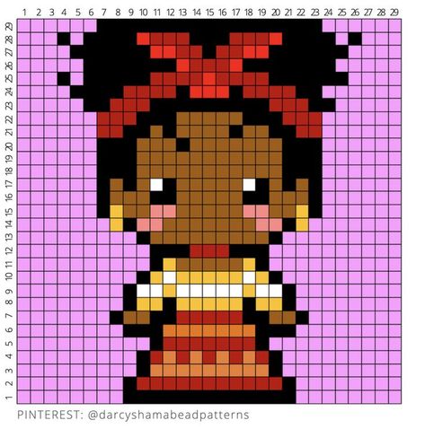 Dolores Madrigal from Disney's 'Encanto' #encanto #encantohamabead #encantoperler #dolores #madrigal #pixel Encanto Perler Bead Patterns, Encanto Perler Beads, Encanto Cross Stitch, Easy Pixel Art Disney, Disney Perler Bead Patterns, Purple Pixel Art, Disney Pixel Art, Pixel Art Disney, Hama Beads Disney