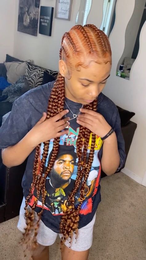 4 Back Braids, Black Women Hairstyles Braids, Braids With Color, Color Braids, Feed In Braids Hairstyles, Braided Styles, Braids Hairstyles Pictures, Photography Hair, Protective Hairstyles Braids