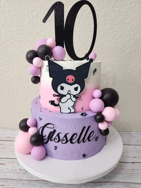 Kuromi Cake, Cake Designs For Girl, Hello Kitty Birthday Cake, 10 Birthday Cake, Cake Drawing, Hello Kitty Birthday Party, Kitty Cake, Hello Kitty Cake, Custom Cupcakes