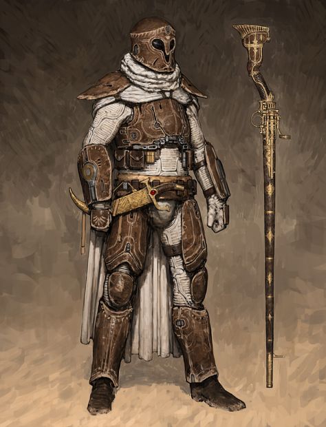 Desert Mercenary, Ariel Perez, Sci-fi Armor, Dungeons And Dragons Characters, Dnd Art, Fantasy Armor, Armor Concept, Fantasy Warrior, Arte Fantasy