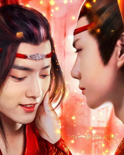 Yaoiblpage 📌 on Instagram: “Swipe 👉 to see more post wedding photos of #WangXian #TheUntamedSeason2 🥺 🦁💞🐰 Cr to rightful owner Editor: @max_maks_art #yizhan…” Lan Zhan X Wei Ying, Angel Man, Bts V Pictures, Fan Picture, Writing Contests, High Society, Gay Art, Post Wedding, Lightning Bolt