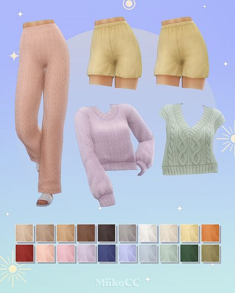 Cozy Knits clothing set | Miiko Sims 4 Mm Cc, Sims 4 Mm, Sims 4 Cc Packs, Shoes Collection, Sims Mods, Cozy Outfit, Sims 4 Cc, Maxis Match, Sims 4 Mods