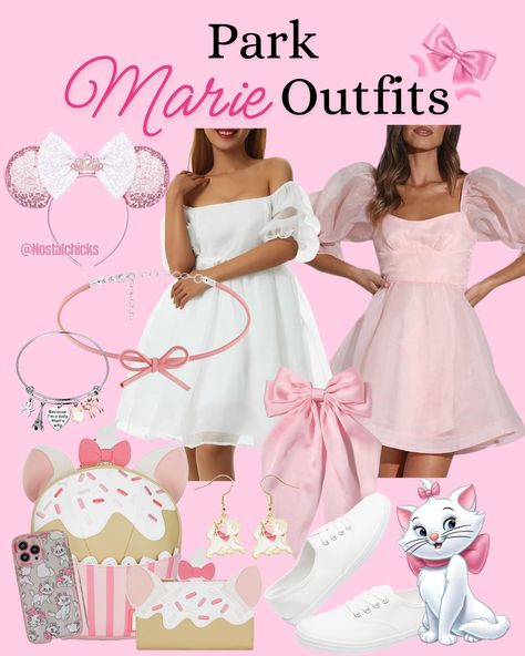 Stroll through the park with a touch of royal elegance in these Park Marie outfits. 🌸👒 Marie Disneybound, Marie Disney, Disney Outfit, Disney Cruise, Disney Outfits, The Park, Disney World, Disneyland, Outfit Ideas