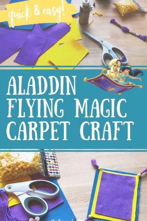 Magic Carpet Aladdin, Carpet Aladdin, Movie Activities, Aladdin Carpet, Disney Crafts For Kids, Aladdin Party, Jasmine Party, Theme Nights, Movie Crafts