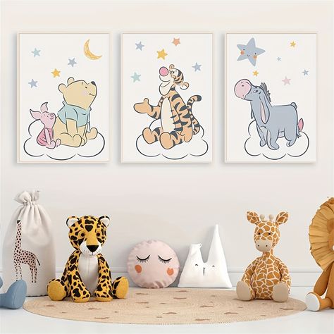 Faster shipping. Better service Baby Room Artwork Paint, Canvas Painting Ideas Winnie The Pooh, Winnie The Pooh Art Paint, Winnie The Pooh Painting Canvases Easy, Baby Room Paintings Canvases, Simple Disney Paintings, Winnie The Pooh Nursery Art, Disney Baby Rooms, Baby Room Artwork