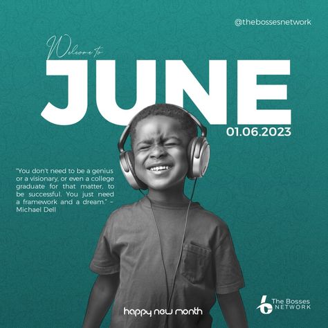 Welcome to the Month of June Welcome To June, Social Media Campaign Design, Church Media Design, Happy New Month, Social Media Branding Design, Banner Design Inspiration, Name Card Design, Social Media Advertising Design, Month Of June