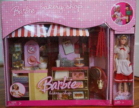 Barbie Baking, Barbie Bakery, Striped Awning, Baking Shop, Barbie Face, Barbie Playsets, Barbie 90s, Made To Move Barbie, Barbie Shop