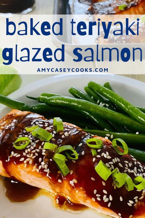 This baked teriyaki glazed salmon recipe rivals even the best restaurants. The incredibly easy dinner entrée is ready in about 20 minutes. The salmon filets are drizzled with sweet smoky hoisin sauce and a simple homemade teriyaki sauce. This baked salmon teriyaki is delicious! Recipes With Hoisin Sauce, Cooking Salmon Fillet, Teriyaki Glazed Salmon, Salmon Teriyaki, Salmon Teriyaki Recipe, Salmon Filets, Salmon Glaze Recipes, Teriyaki Glaze, Broiled Salmon