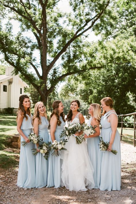 Sky blue long flowy Azazie bridesmaid dresses Mist Bridesmaid Dresses Azazie, Azazie Mist Blue Bridesmaid Dresses, Azazie Sky Blue Bridesmaid Dresses, Bridesmaid Dresses Sky Blue, Azazie Sky Blue, Mist Bridesmaid Dresses, Lavender Bridesmaid Dresses Long, Heaven Wedding, Spain Ranch