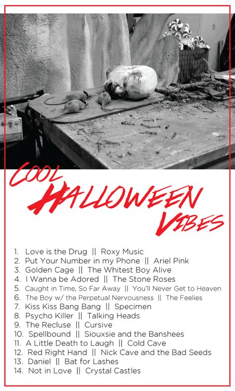 Good Playlist, Moody Halloween, Indie Songs, Indie Music Playlist, Halloween Playlist, Halloween Songs, Roxy Music, Halloween Music, Song Suggestions