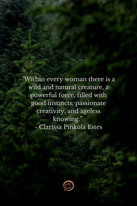 Witchy Quotes Wild Women, Wild Women Archetype, Rewilding For Women, Clarissa Pinkola Estes Quotes, Women Who Run With The Wolves Quotes, Feral Woman Aesthetic, Sacred Feminine Art Wild Women, Huntress Archetype Aesthetic, Instinct Aesthetic