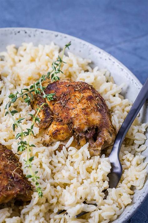 steam oven baked rice and chicken Steam Oven Cooking Recipes, Baked Bbq Chicken Legs, Steam Oven Cooking, Baked Chicken And Rice, Steam Oven Recipes, Chicken Breast Oven, Oven Baked Chicken Thighs, Asparagus Recipes Baked, Combi Oven