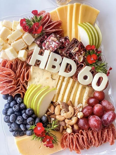 16 Beautiful Birthday Charcuterie Boards » Lady Decluttered Dad Charcuterie Board, Birthday Charcuterie Board, Birthday Charcuterie, Charcuterie Board Meats, Lady Decluttered, Cheese Trays, Fruit Display, Charcuterie Inspiration, Easy Birthday