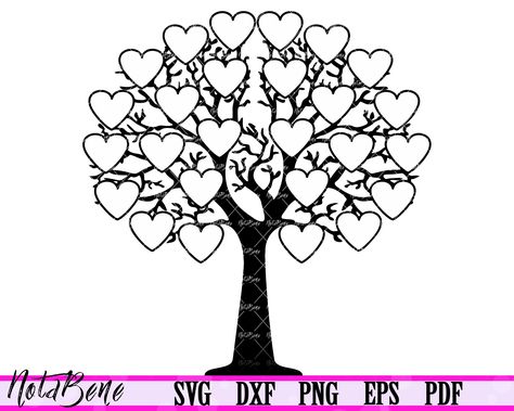 Tree Monogram, Family Tree Svg, Family Reunion Svg, Svg Tree, Family Tree Project, Svg Clip Art, Family Tree Template, Free Family Tree, Heart Template